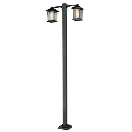 Z-Lite Mesa 2 Head Outdoor Post, Black 523-2-536P-BK